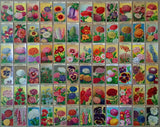 144 Antique Seed Packet Labels Flowers
